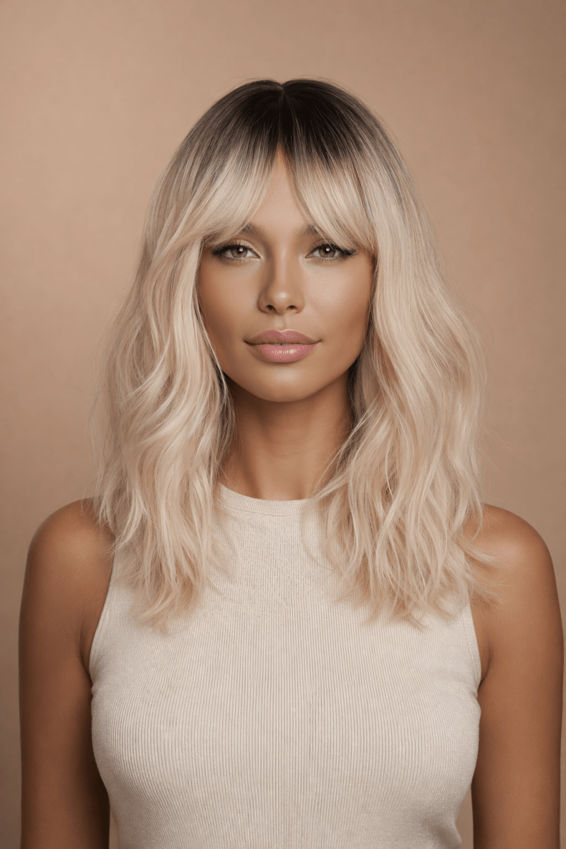 EDEN - Ombre Blonde - Fringe Wig | Blonde, 12 Inch &amp; Shorter, Fringe, Synthetic Hair | Milk &amp; Honey Wigs