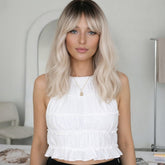 EDEN - Ombre Blonde - Fringe Wig | Blonde, 12 Inch & Shorter, Fringe, Synthetic Hair | Milk & Honey Wigs