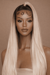 ESTELLE - Brown Ombre - Lace Front Wig | Blonde, 28 Inch+, 13x4 Lace Front, Synthetic Hair | Milk & Honey Wigs