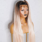 ESTELLE - Brown Ombre - Lace Front Wig | Blonde, 28 Inch+, 13x4 Lace Front, Synthetic Hair | Milk & Honey Wigs