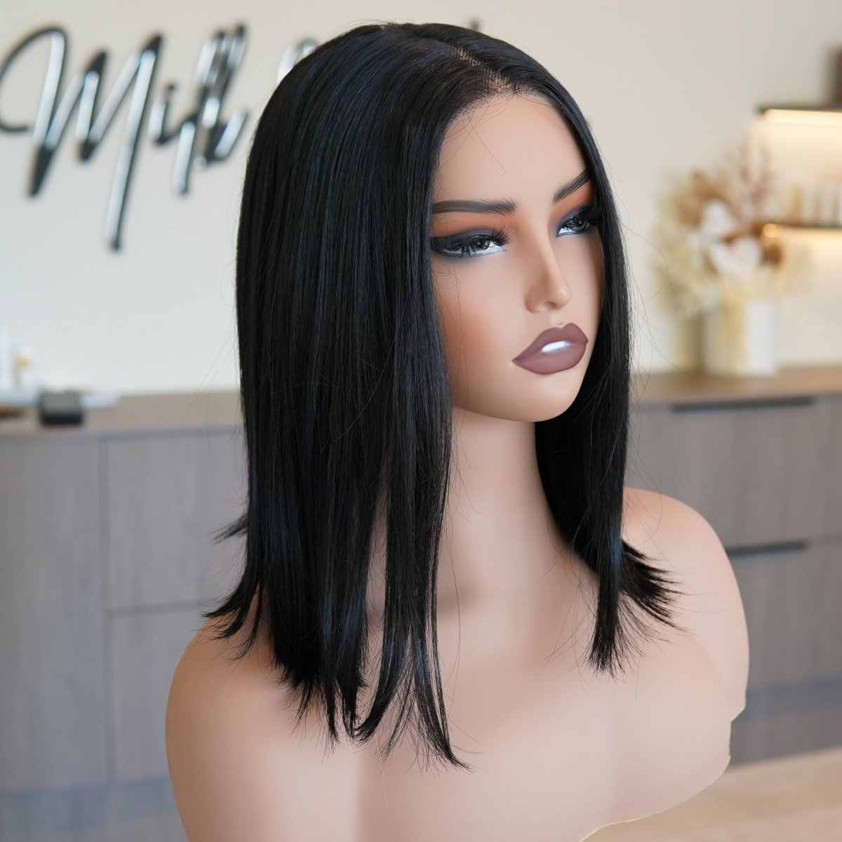 ESTER - Black - Lace Front Wig | Black, 12 Inch &amp; Shorter, 13x6 Lace Front, Synthetic Hair | Milk &amp; Honey Wigs