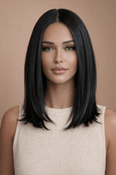 ESTER - Black - Lace Front Wig | Black, 12 Inch & Shorter, 13x6 Lace Front, Synthetic Hair | Milk & Honey Wigs