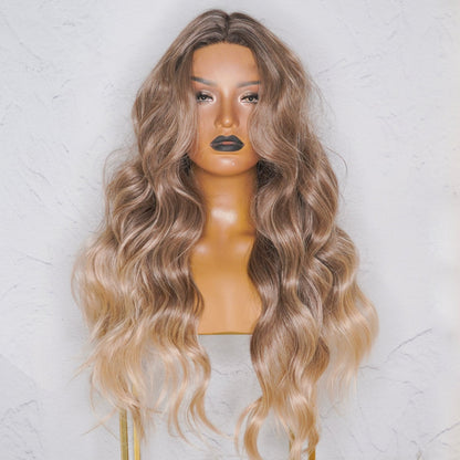 EVELYN ombre blonde synthetic wavy lace front wig | Milk &amp; Honey Wigs