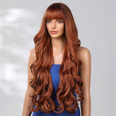 Extra Long Ginger Wavy Fringe Wig - MARKETPLACE | Ginger, Fringe, Synthetic Hair | Milk & Honey Wigs