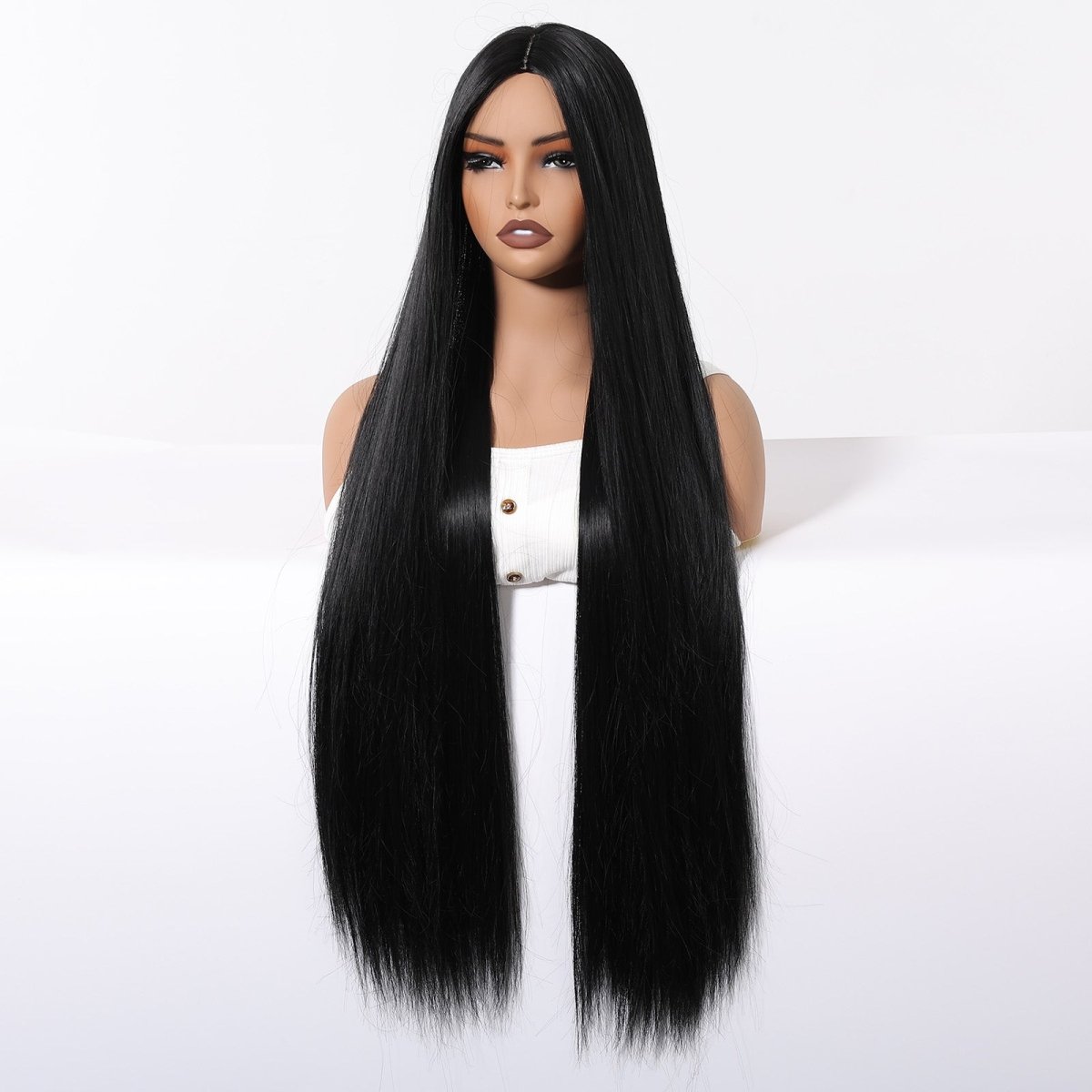 Extra Long Sleek Black Wig - MARKETPLACE | Black, Fringe, Synthetic Hair | Milk &amp; Honey Wigs