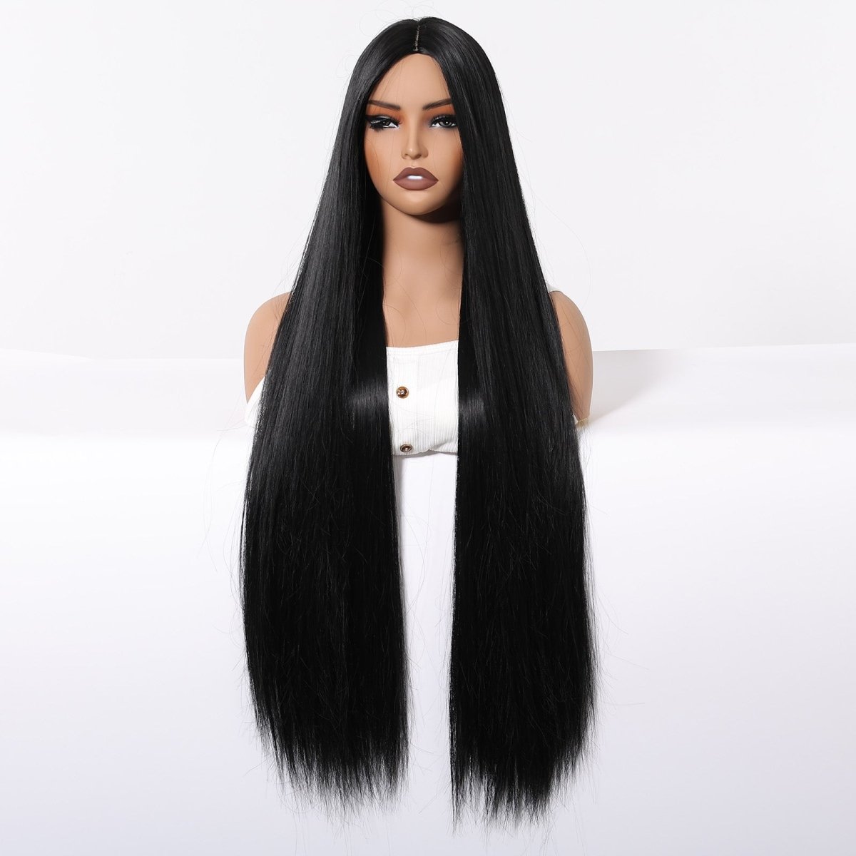 Extra Long Sleek Black Wig - MARKETPLACE | Black, Fringe, Synthetic Hair | Milk &amp; Honey Wigs
