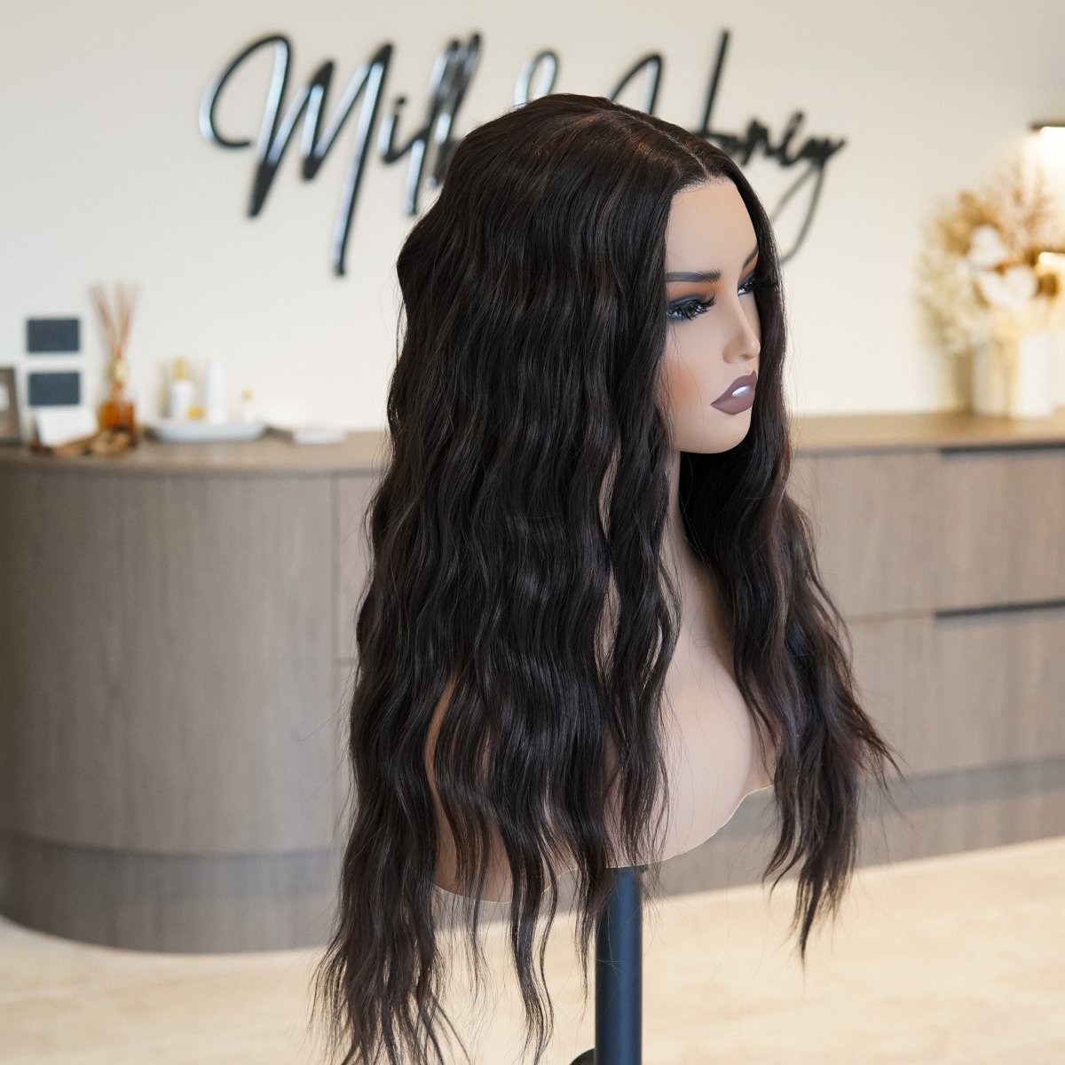 FAYE Dark Brown 22" Lace Front Wig - Milk &amp; Honey Wigs