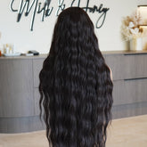 FAYE - Long Dark Brown - Lace Front Wig | Brown, 28 Inch+, T-Part Lace Front, Synthetic Hair | Milk & Honey Wigs
