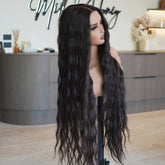 FAYE - Long Dark Brown - Lace Front Wig | Brown, 28 Inch+, T-Part Lace Front, Synthetic Hair | Milk & Honey Wigs