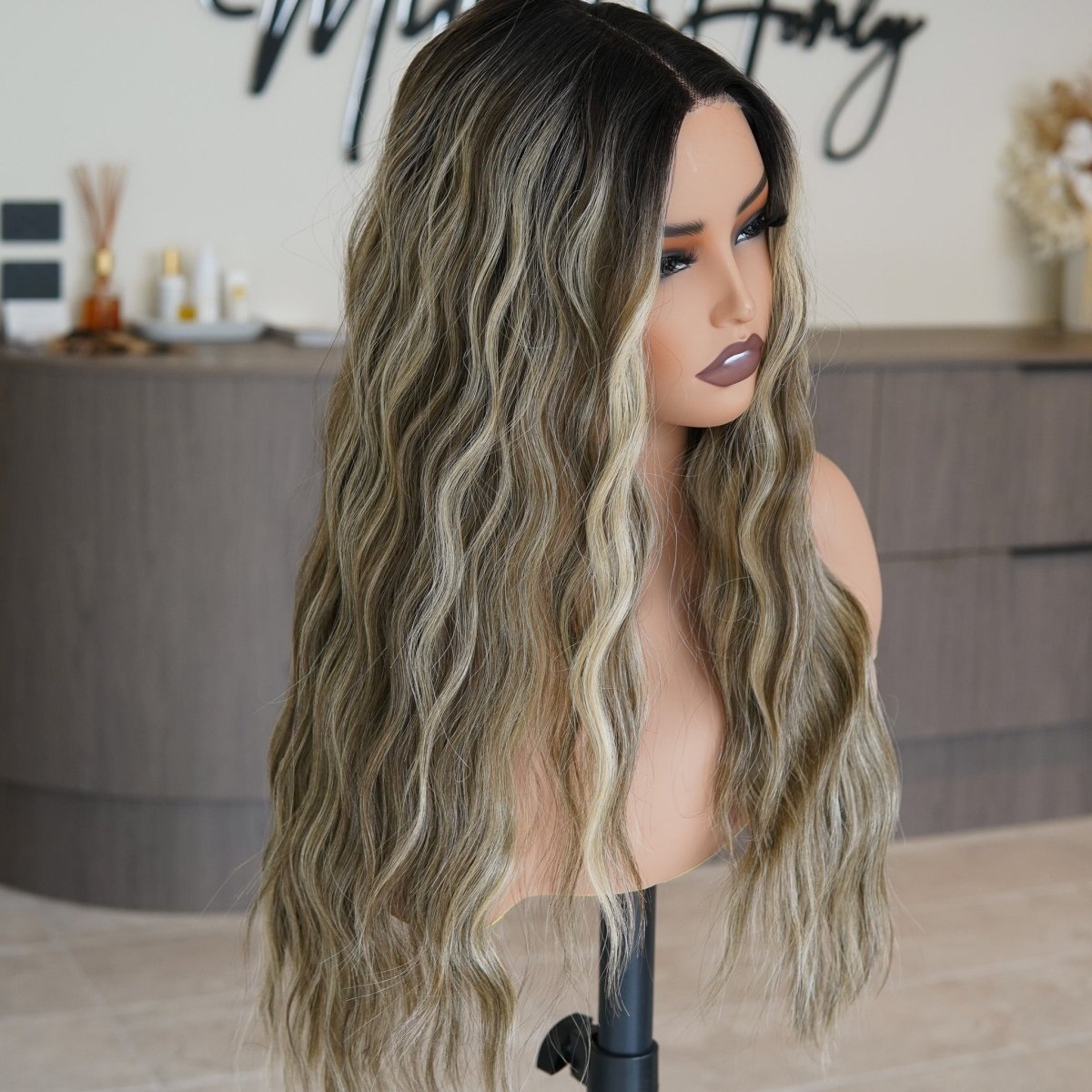 FAYE - Mocha - Lace Front Wig | Brown, 22 Inch, T-Part Lace Front, Synthetic Hair | Milk &amp; Honey Wigs