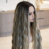 FAYE - Long Mocha - Lace Front Wig | Brown, 28 Inch+, T-Part Lace Front, Synthetic Hair | Milk & Honey Wigs