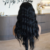 FAYE - Natural Black - Lace Front Wig | Black, 22 Inch, T-Part Lace Front, Synthetic Hair | Milk & Honey Wigs