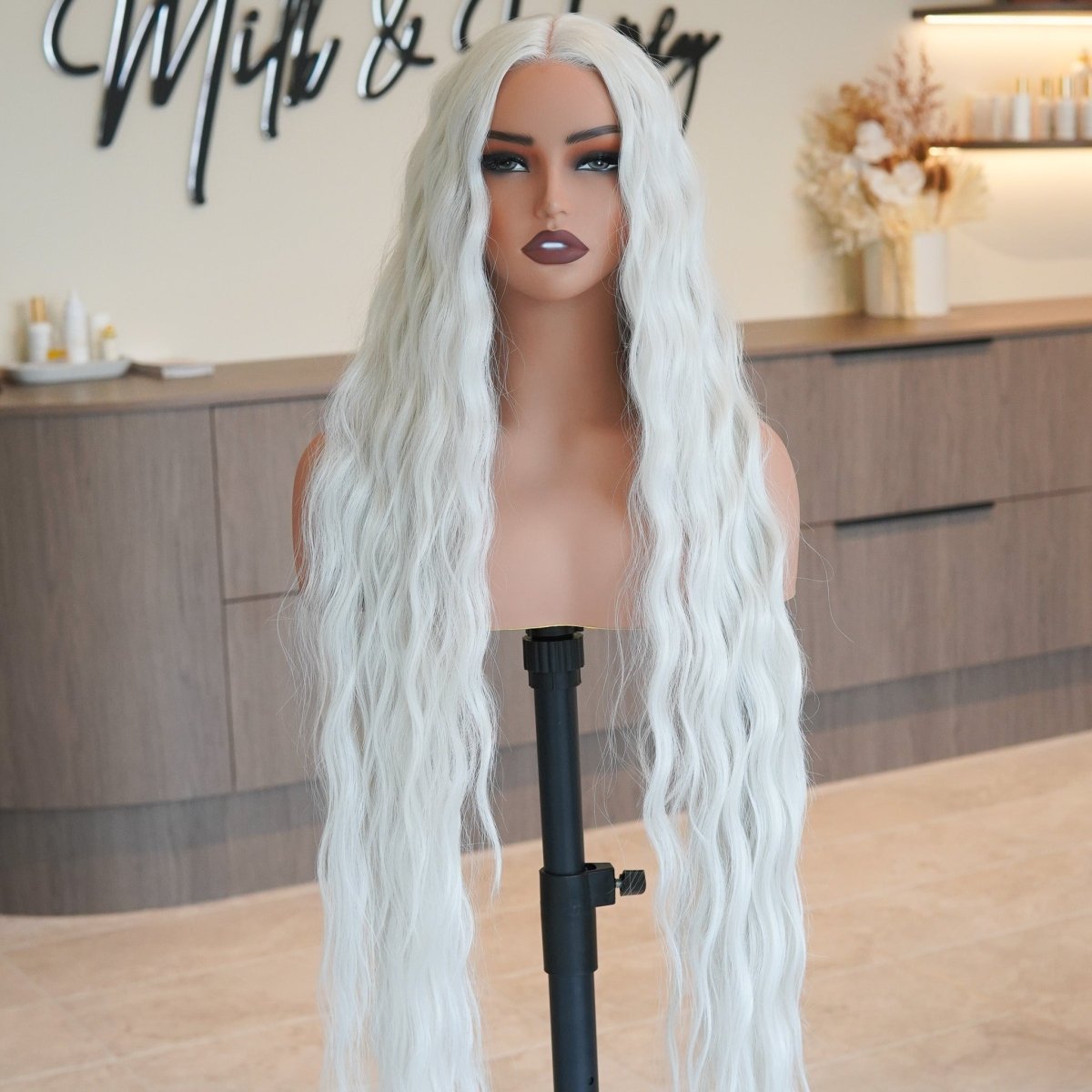 FAYE White Blonde 36" Lace Front Wig - Milk &amp; Honey Wigs