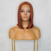 FRANKIE - Auburn - Lace Front Wig | Ginger, 14 Inch, T-Part Lace Front, Synthetic Hair | Milk & Honey Wigs