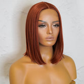 FRANKIE - Auburn - Lace Front Wig | Ginger, 14 Inch, T-Part Lace Front, Synthetic Hair | Milk & Honey Wigs