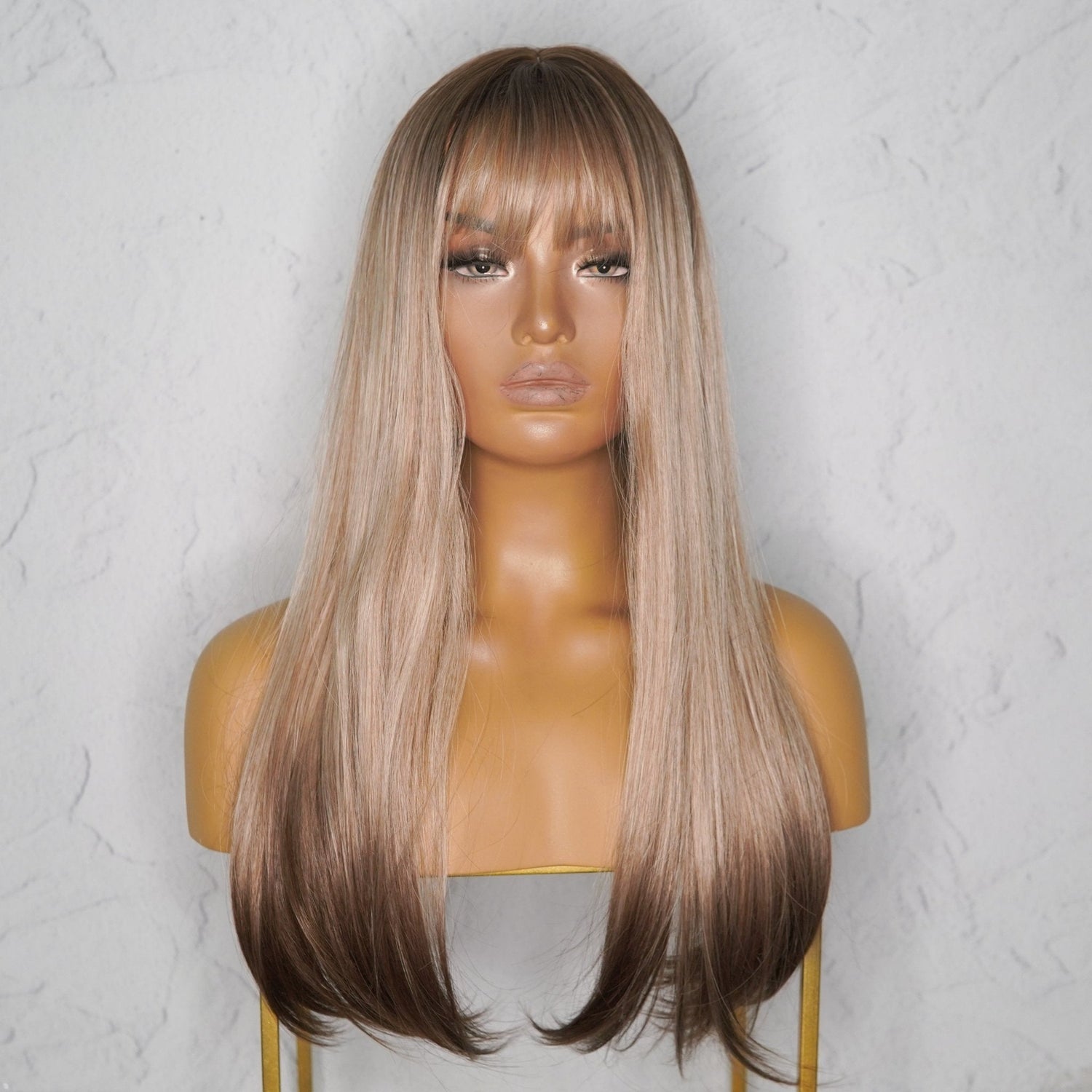 GEORGIE - Ombre Blonde - Fringe Wig | Blonde, 22 Inch, Fringe, Synthetic Hair | Milk &amp; Honey Wigs