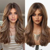 Golden Brown Layered Wig  - MARKETPLACE | Brown, Fringe, Synthetic Hair | Milk & Honey Wigs