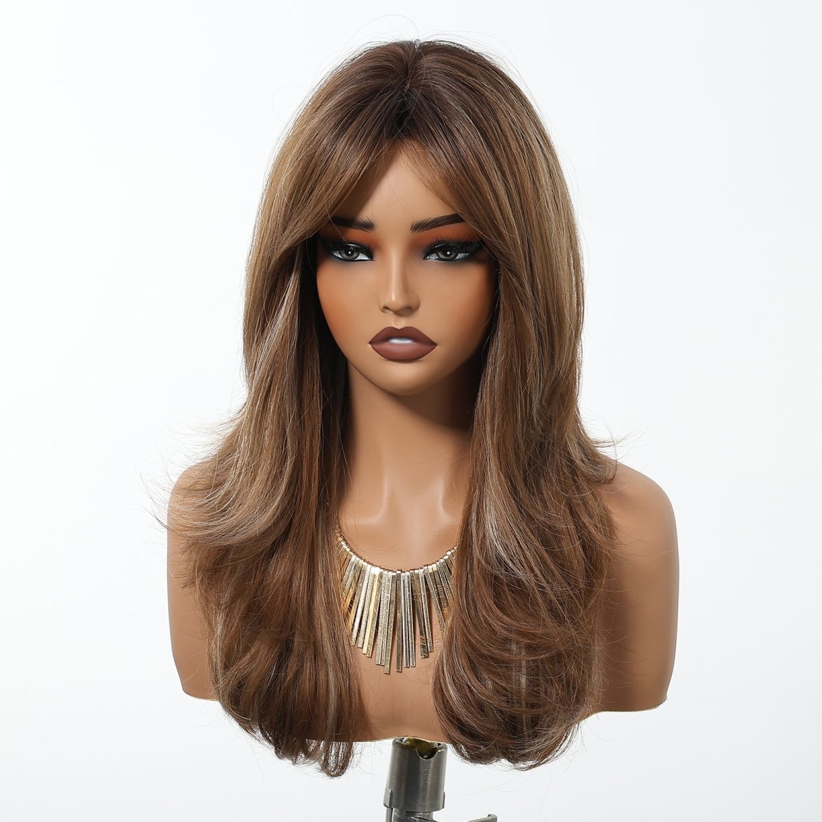 Golden Brown Layered Wig  - MARKETPLACE | Brown, Fringe, Synthetic Hair | Milk &amp; Honey Wigs