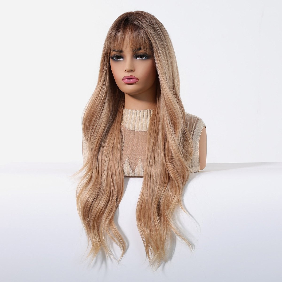 Golden Brown Wig - MARKETPLACE | Brown, Fringe, Synthetic Hair | Milk &amp; Honey Wigs
