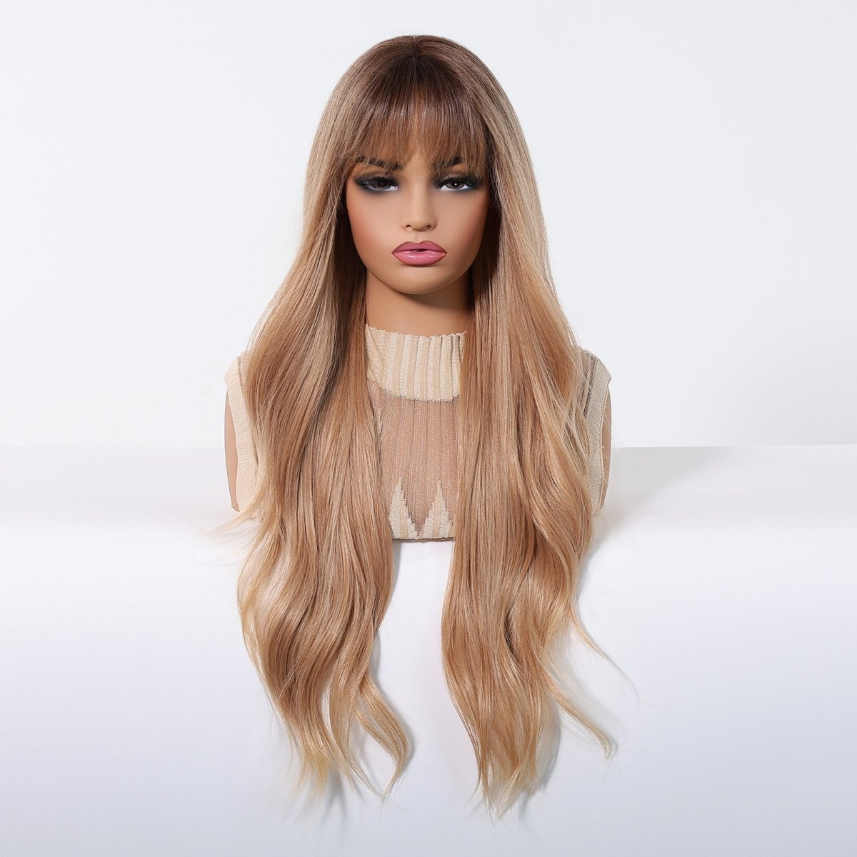 Golden Brown Wig - MARKETPLACE | Brown, Fringe, Synthetic Hair | Milk &amp; Honey Wigs