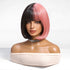 Half Pink Half Black Blunt Bob with Full Fringe Wig - MARKETPLACE | Pink, Fringe, Synthetic Hair | Milk & Honey Wigs