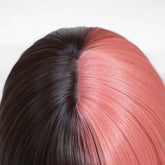 Half Pink Half Black Blunt Bob with Full Fringe Wig - MARKETPLACE | Pink, Fringe, Synthetic Hair | Milk & Honey Wigs