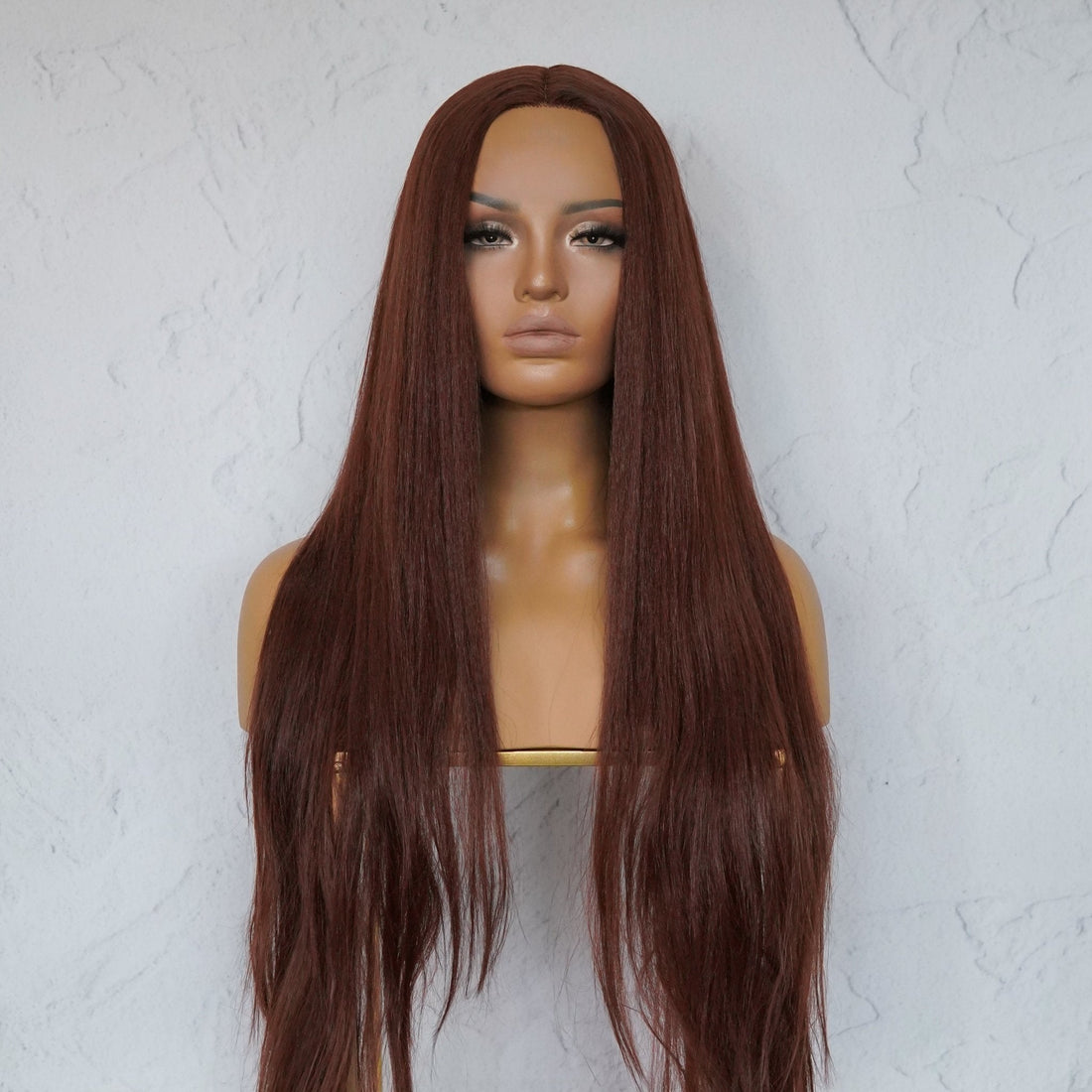 HANNAH Copper Brown synthetic textured lace front wig | Milk &amp; Honey Wigs