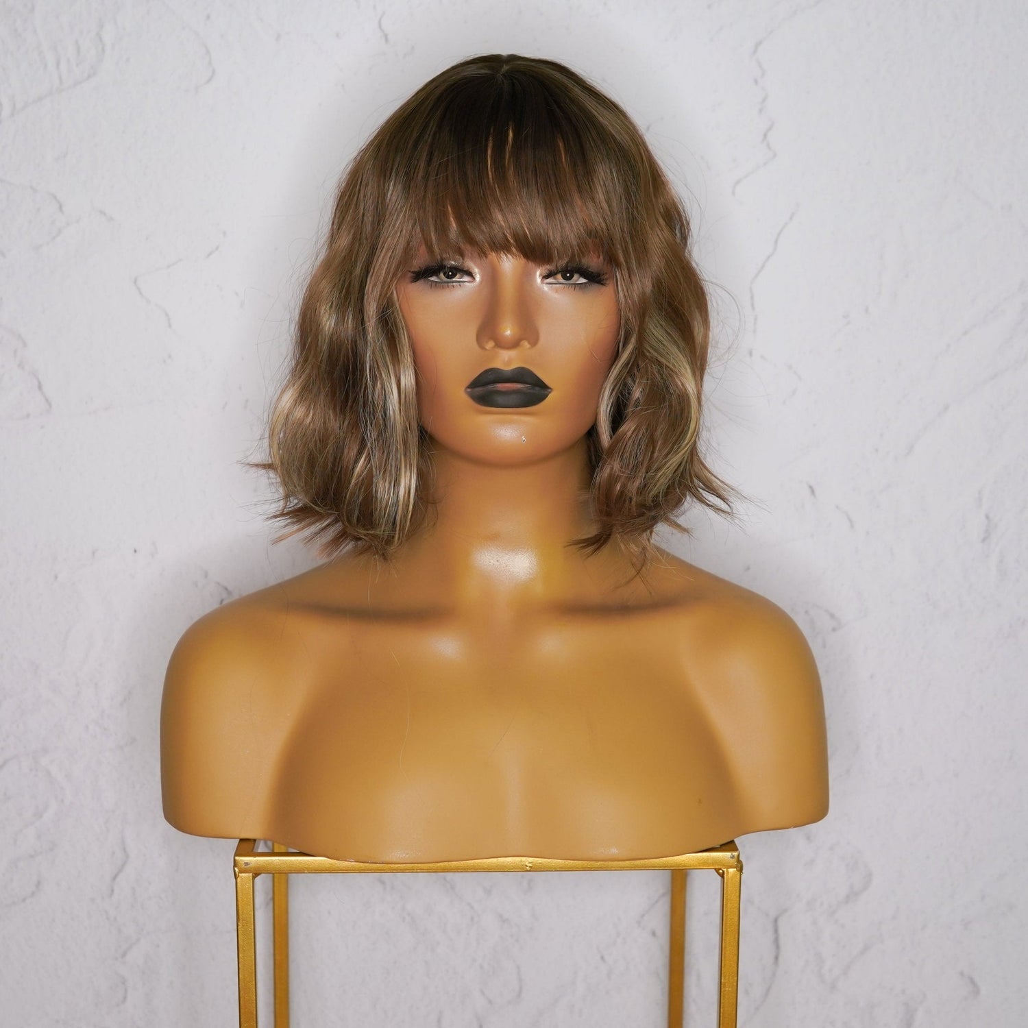 HARLOW - Brown Highlight - Fringe Wig | Brown, 12 Inch &amp; Shorter, Fringe, Synthetic Hair | Milk &amp; Honey Wigs