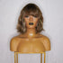 HARLOW brown highlight synthetic wavy bob fringe wig | Milk & Honey Wigs