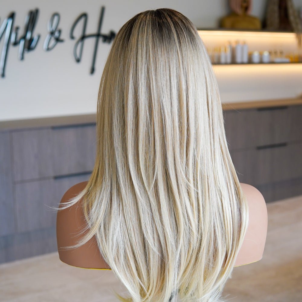 HAVEN - Ombre Blonde - Lace Front Wig | Blonde, 16 Inch, Mono Lace Front, Synthetic Hair | Milk &amp; Honey Wigs
