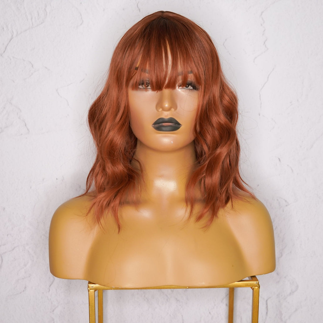 HAYLEY - Auburn - Fringe Wig | Ginger, 14 Inch, Fringe, Synthetic Hair | Milk &amp; Honey Wigs