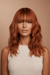 HAYLEY - Auburn - Fringe Wig | Ginger, 14 Inch, Fringe, Synthetic Hair | Milk & Honey Wigs