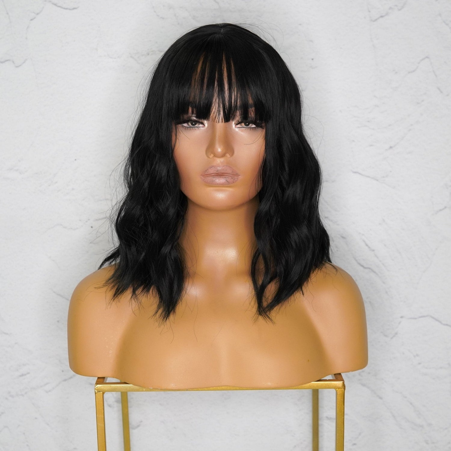 HAYLEY - Black Bob - Fringe Wig | Black, 12 Inch &amp; Shorter, Fringe, Synthetic Hair | Milk &amp; Honey Wigs