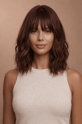 HAYLEY - Brown Bob - Fringe Wig - Milk & Honey Wigs