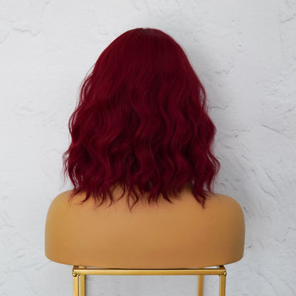 HAYLEY - Burgundy Red - Fringe Wig | Red, 12 Inch &amp; Shorter, Fringe, Synthetic Hair | Milk &amp; Honey Wigs