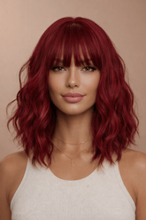 HAYLEY - Burgundy Red - Fringe Wig | Red, 12 Inch & Shorter, Fringe, Synthetic Hair | Milk & Honey Wigs