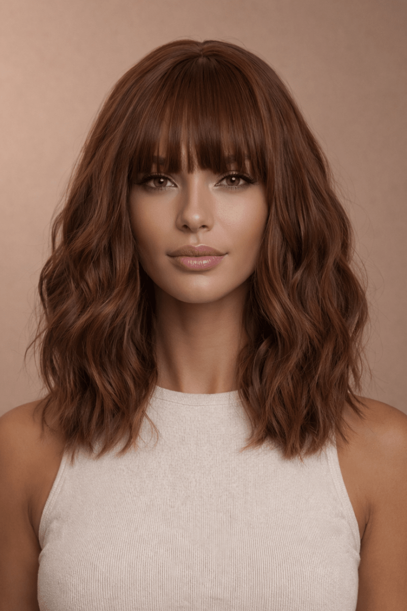 HAYLEY - Medium Brown - Fringe Wig | Brown, 12 Inch &amp; Shorter, Fringe, Synthetic Hair | Milk &amp; Honey Wigs