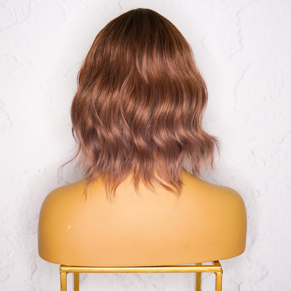 HAYLEY - Ombre Mauve Brown - Fringe Wig | Purple, 12 Inch &amp; Shorter, Fringe, Synthetic Hair | Milk &amp; Honey Wigs