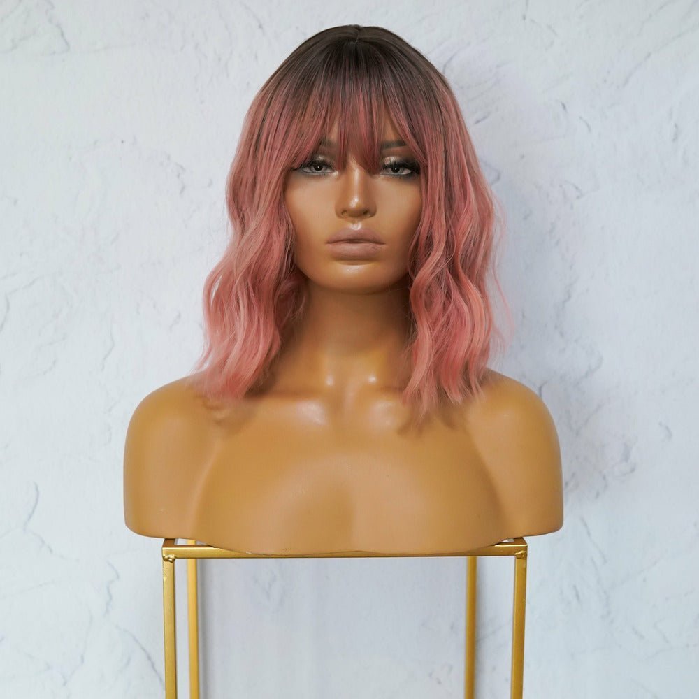 HAYLEY - Ombre Pink - Fringe Wig | Pink, 12 Inch &amp; Shorter, Fringe, Synthetic Hair | Milk &amp; Honey Wigs