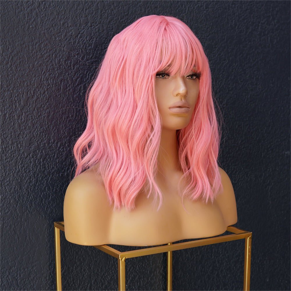 HAYLEY - Pink Bob - Fringe Wig | Pink, 14 Inch, Fringe, Synthetic Hair | Milk &amp; Honey Wigs