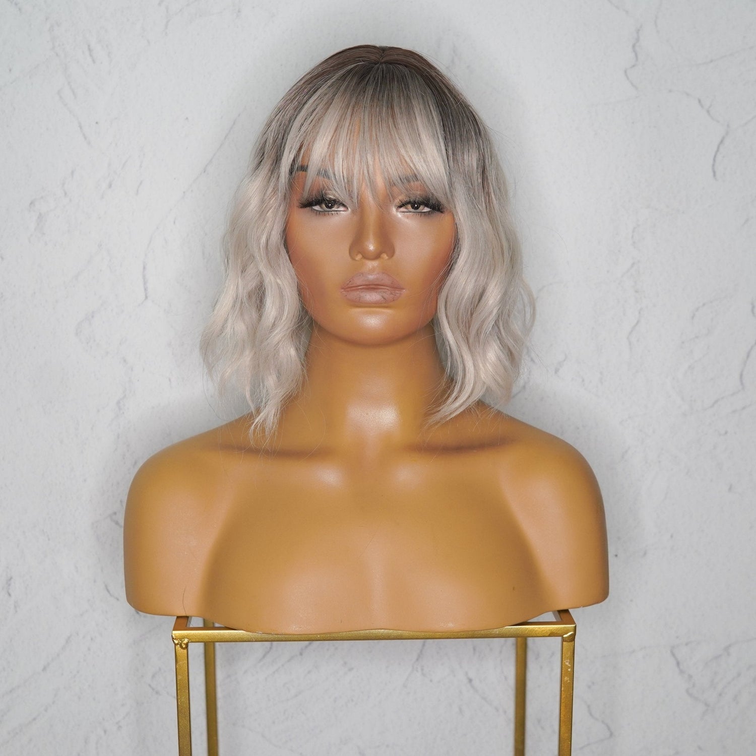 HAYLEY - White Ash Blonde - Fringe Wig | Blonde, 12 Inch &amp; Shorter, Fringe, Synthetic Hair | Milk &amp; Honey Wigs