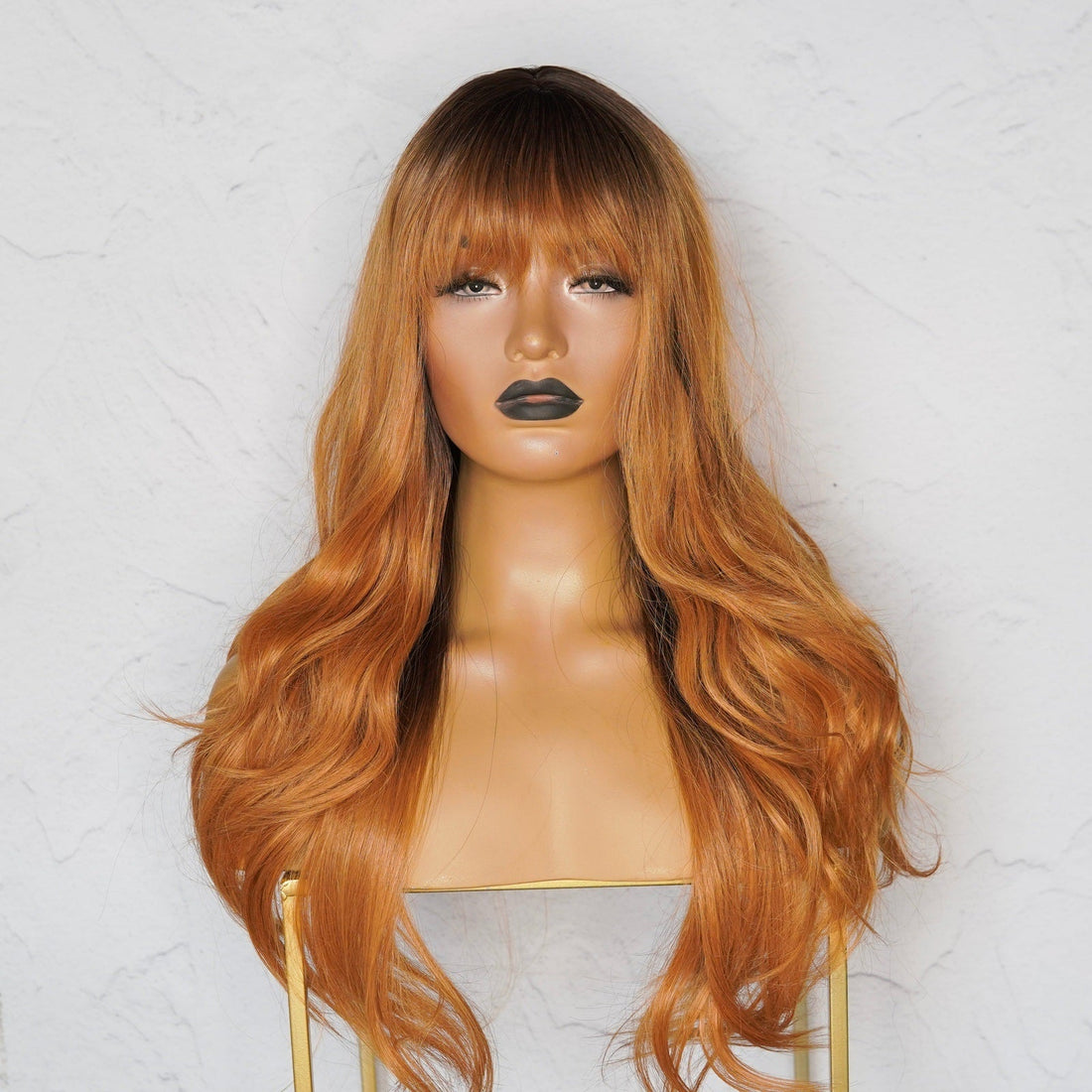 HAZEL - Ombre Auburn - Fringe Wig | Ginger, 24 Inch, Fringe, Synthetic Hair | Milk &amp; Honey Wigs