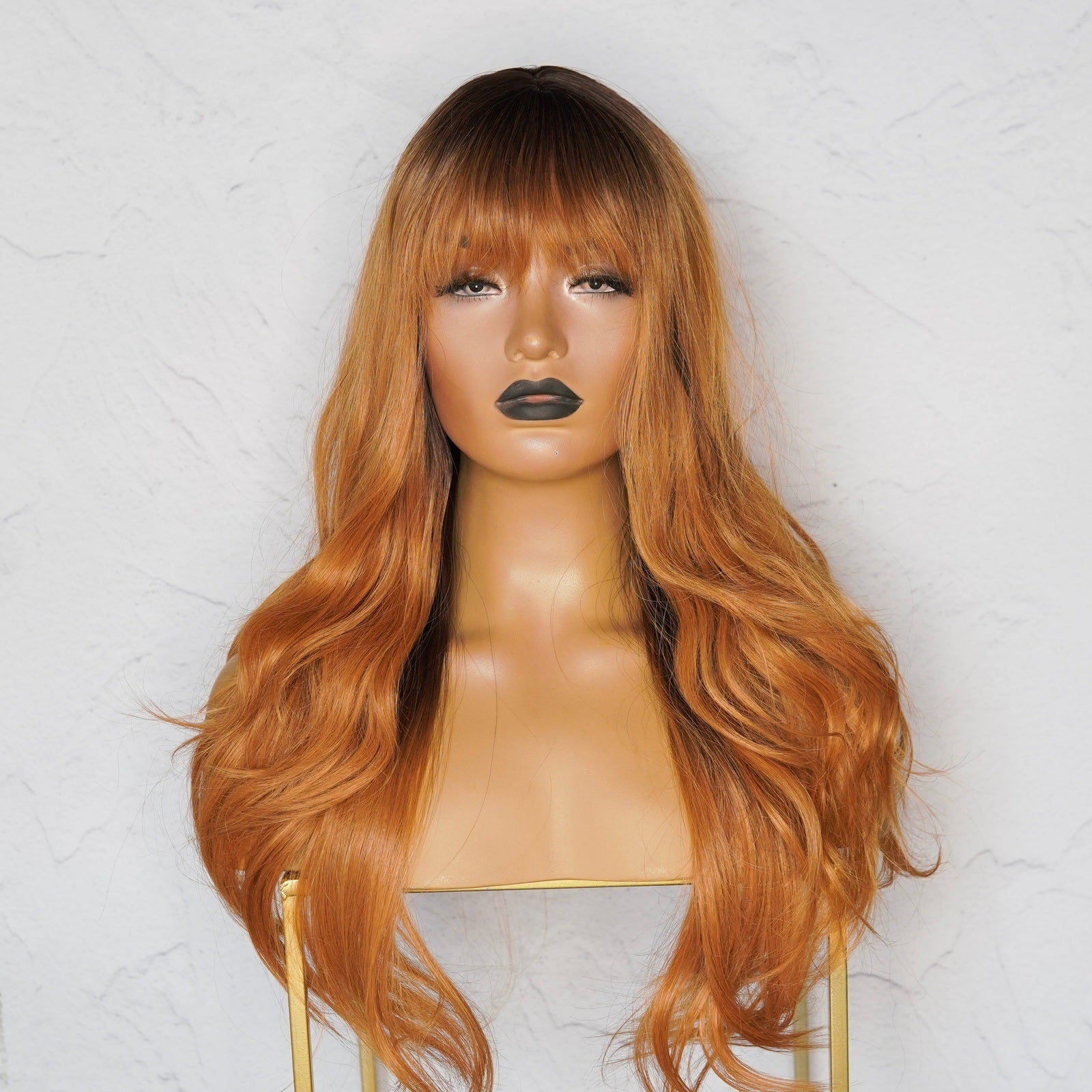 HAZEL - Ombre Auburn - Fringe Wig | Ginger, 24 Inch, Fringe, Synthetic Hair | Milk &amp; Honey Wigs