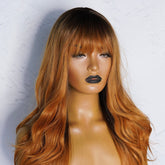 HAZEL - Ombre Auburn - Fringe Wig | Ginger, 24 Inch, Fringe, Synthetic Hair | Milk & Honey Wigs