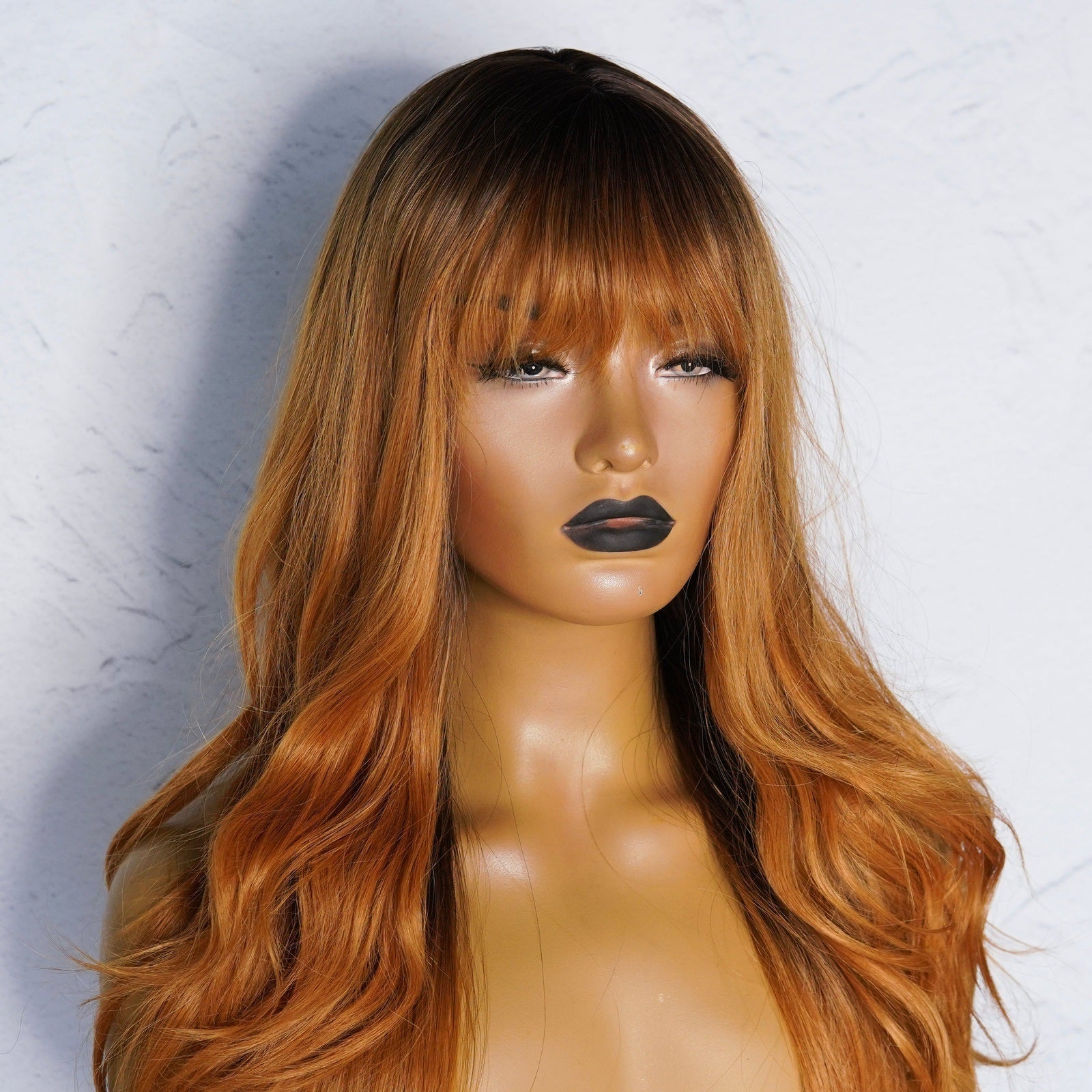 HAZEL - Ombre Auburn - Fringe Wig | Ginger, 24 Inch, Fringe, Synthetic Hair | Milk &amp; Honey Wigs
