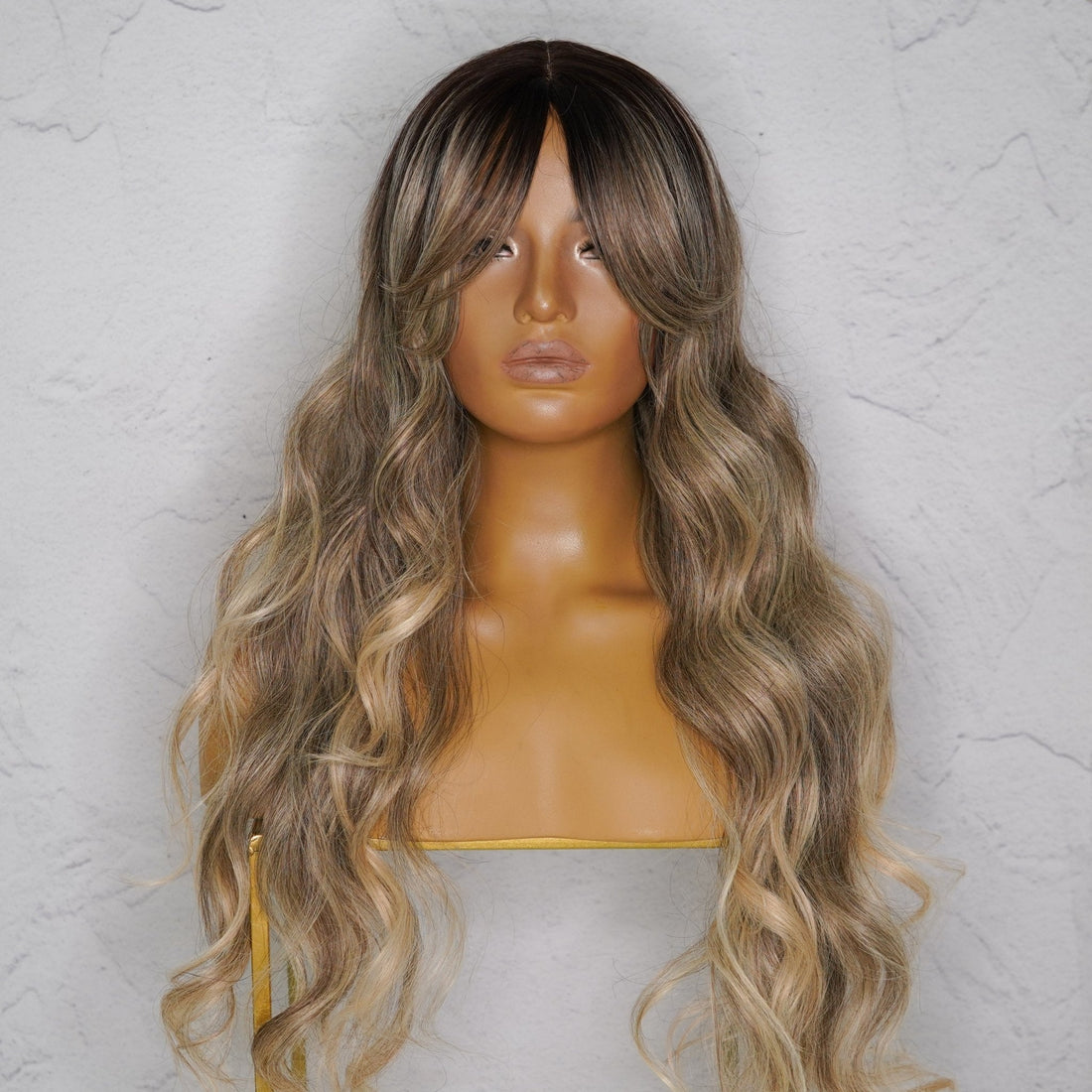 HENLEY - Ash Blonde - Lace Fringe Wig | Blonde, 24 Inch, Fringe, Synthetic Hair | Milk &amp; Honey Wigs