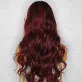 HENLEY - Burgundy - Lace Fringe Wig | Red, 24 Inch, Fringe, Synthetic Hair | Milk & Honey Wigs