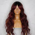 HENLEY - Burgundy - Lace Fringe Wig | Red, 24 Inch, Fringe, Synthetic Hair | Milk & Honey Wigs