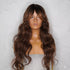 HENLEY - Chocolate Brown - Lace Fringe Wig | Brown, 24 Inch, Fringe, Synthetic Hair | Milk & Honey Wigs