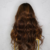 HENLEY - Chocolate Brown - Lace Fringe Wig | Brown, 24 Inch, Fringe, Synthetic Hair | Milk & Honey Wigs